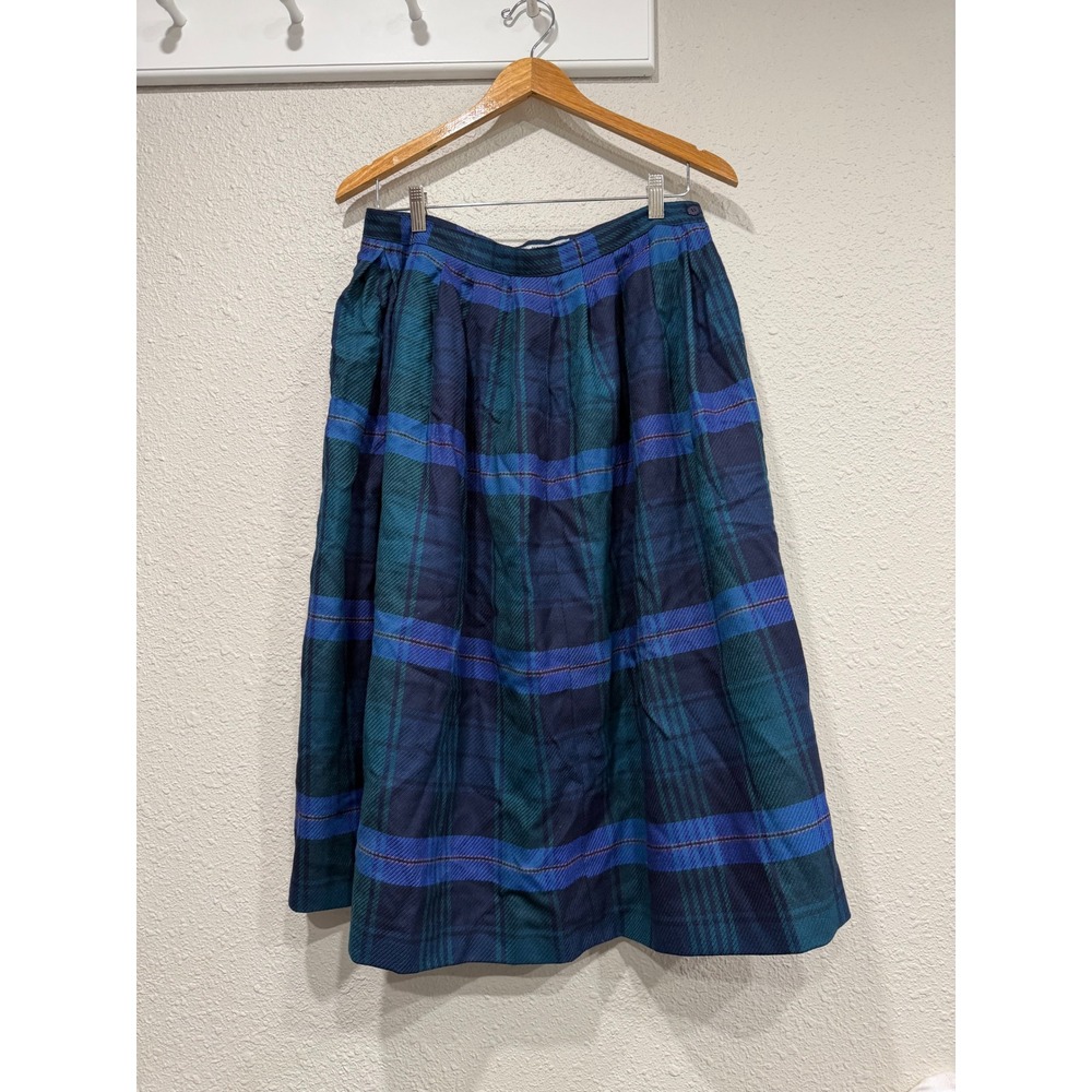 VTG Virgin Wool Tartan Plaid Skirt 12 Dark Academia Preppy Whimsigoth 90s Grunge